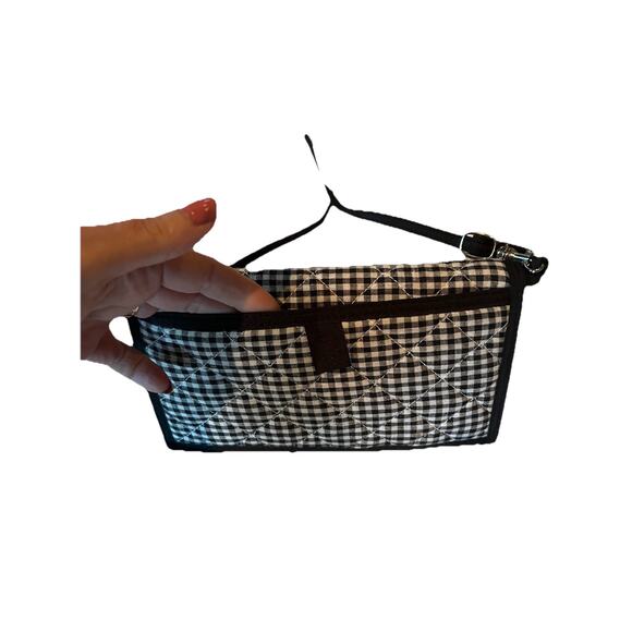 Black and White Crossbody Organizer Billfold Purse - Picture 3 of 3